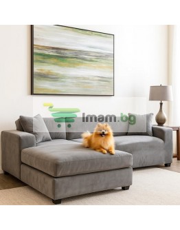 Калъф за диван ъглов и прав еластичен кадифе 3 цвята 190-230см